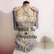 sexy top-class luxurious drill-drill-rhinestone salinite nightclub concert singer's costume. 2024 - buy cheap