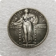 Tipo # 2_1917-S, D de pie libertad cuarto moneda copia monedas conmemorativas-réplica monedas medalla coleccionables 2024 - compra barato