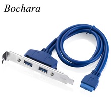 Bochara-Soporte de Panel PCI trasero para ordenador de escritorio, 50cm, 20 pines, cabezal a doble USB 3,0 2024 - compra barato