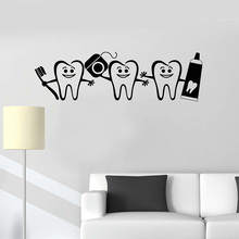 Healthy Teeth Bathroom Dental Care Dentist Vinyl Wall Decal Home Decor Art Mural Wall Stickers Removable 2024 - buy cheap