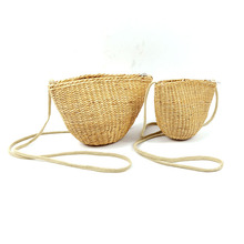Rattan grass mini straw bag girl Cross body woven bag Women's summer beach Shoulder Bags 2024 - buy cheap