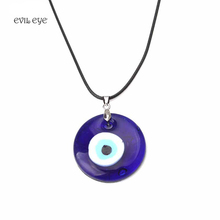 1pc 30mm Evil Eye Charms Necklace Blue Glass Pendants With Adjustable Chain Men And Women Fashion Necklace Jewelry 2024 - buy cheap