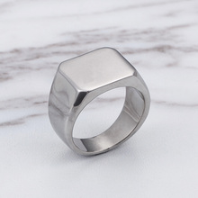 HaoYi-anillo cuadrado de acero inoxidable 316 para hombre, accesorio geométrico de moda, accesorios de dedo 2024 - compra barato