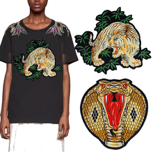 Parche bordado de tigre grande a la moda, apliques de serpiente, parches para coser chaqueta de camiseta, insignia de vaqueros, accesorios DIY, TH1070, 1 ud. 2024 - compra barato