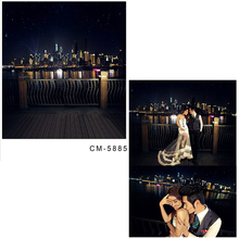 Fondo de fotografía de vinilo con Vista de ciudad de noche, para boda, Fondo de poliéster, para amante, estudio fotográfico, CM5885 2024 - compra barato