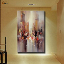 Jyj city-tela de pintura abstrata à mão, pintura a óleo para parede, 100%, decoração de casa, presente, sem moldura, sl025 2024 - compre barato