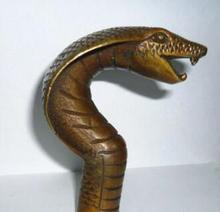 DYZ 325 + + + Китайская старая бронза ручной резной кобра Статуя тростника трость палка голова 2024 - купить недорого