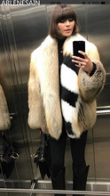 Arlenesain custom 2018 new fashion imported golden fox fur elegant women coat 2024 - buy cheap