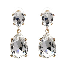 JURAN Crystal Statement Big Angle Earrings For Women 2018 Classic Rhinestone Fish Tear Alloy Wedding Drop Earring E3201-1 2024 - buy cheap