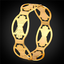 Hamsa Hand Evil Eye Bracelet Bangle For Men/Women Jewelry Wholesale 62MM 68MM 73MM 3 Size Options Gold/Silver Color H1613 2024 - buy cheap