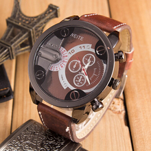 Mens Watches Top Brand Luxury Fashion Luxury Mens Analog Sport Steel Case Quartz Leather Wrist Watch relogio masculino #10 2024 - buy cheap