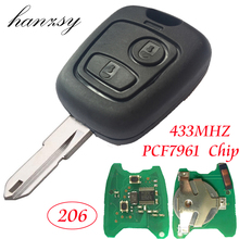2 botões 433mhz para peugeot 206 chave remota do carro com o identificador id46 chip pcf7961 ne73 lâmina 2024 - compre barato