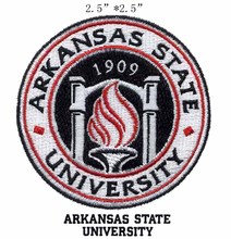 Arkansas State University Flag embroidery patch 2.5" wide shipping/1909 and torch/embroidery appliques 2024 - buy cheap