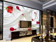 custom 3d photo wallpaper living room mural silk red rose flower 3d painting TV sofa background non-woven wallpaper for wall 3d 2024 - buy cheap