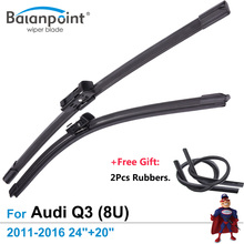 2Pcs Wiper Blades + 2Pcs Free Rubbers for Audi Q3 (8U) 2011-2016 24"+20", Best Rated Windshield Wipers 2024 - buy cheap