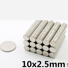 50pcs Neodymium magnet 10x2.5 Rare Earth small Strong Round permanent 10*2.5 mm fridge Electromagnet NdFeB nickle magnetic DISC 2024 - buy cheap