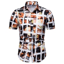 Mens Beach Hawaiian Shirt Tropical Summer Short Sleeve Shirt Men Brand Clothing Casual Slim fit Cotton Plus Size -S M L XL 2XL 2024 - buy cheap