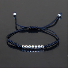 Famous Brand Women/Men Bracelets 4mm Round Copper Beads & 24K Silver Plated & Braiding Macrame Bracelet for Unisex 2024 - buy cheap