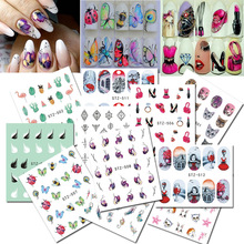1sheet Nail Art Sticker Flower,Leaves,Butterfly and Birds Pattern Decal Slider Wraps Decor Manicure Christmas Decoration 2024 - buy cheap