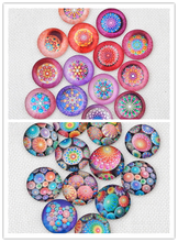 kaleidoscope Mixed Color Mosaic Printed Glass Half Round/Dome Cabochons for Jewelry Making 2024 - buy cheap