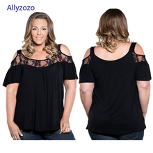 4XL Plus Size Women Clothing Elegant Lace Shirts Off Shoulder Summer Blouse O-neck Women Blouses Fashion Blusas  Body Tops 2024 - buy cheap