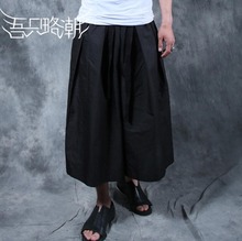 2016 New Men's clothing fashion summer male personality culottes loose boot cut harem capris pants singer costumes 2024 - buy cheap