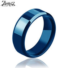 Женские и мужские кольца из нержавеющей стали ZUUZ, обручальное кольцо в стиле панк, обручальное кольцо в винтажном стиле, ювелирные изделия синего цвета 2024 - купить недорого