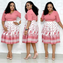 2019 new arrival sexy fashion style african women printing plus size polyester dress L-3XL 2024 - buy cheap