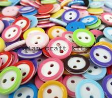 380pcs 11mm Resin Round Buttons 2 Holes Mixed Color Buttons- White with mix color Rim Edge Handmade Accesory 2024 - buy cheap