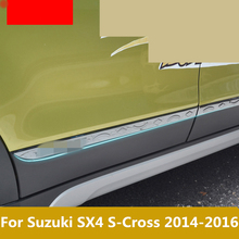 Accesorios de acero inoxidable cromado para puerta, guarnición lateral, moldura de cuerpo, cubierta protectora, embellecedor para Suzuki SX4 s-cross 2014-2016 2024 - compra barato