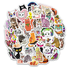 Mix Sticker para decoración de pared, pegatinas de dibujos animados para dormitorio, espejo, gato, decoración para refrigerador, Mural para niños, 50 Uds. 2024 - compra barato
