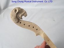 1pcs Nice hand carved maple 5 strings lion head unfinished violin neck 4/4 2024 - buy cheap