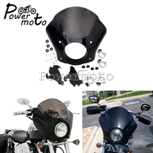 Black Smoke Motorcycle Headlight Gauntlet Fairing No-Tool Trigger-Lock Mount Kit For Harley Sportster XL883 XL1200 1100 Deluxe 2024 - buy cheap