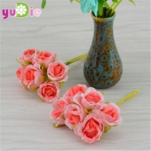 60 unids/lote 2cm flores artificiales de seda Rosa ramo para la boda casa guirnalda de bricolaje decoración regalo arte de colección de recortes de la flor 2024 - compra barato
