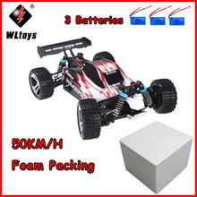 Wltoys A959 Радиоуправляемый автомобиль масштаб 1:18 2,4G 4WD RTR Внедорожник Багги высокоскоростной гоночный автомобиль грузовик с дистанционным управлением 4-колесный подъемник синий 2024 - купить недорого