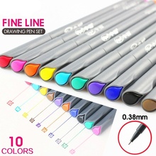 10 Colors Set 0.38MM Fine Liner Colored Marker Pens Watercolor Based Art Markers For Manga Anime Sketch Drawing Pen 2024 - buy cheap