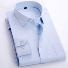 Camisa de manga larga con cuello vuelto para hombre, camisas formales de vestir a la moda, Color sólido, sin hierro, novedad 2024 - compra barato