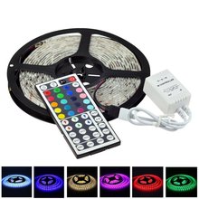 Lâmpada de led rgb smd5050, 300led à prova d'água, não-impermeável, tira de luz flexível + 44 teclas ir, controle remoto 2024 - compre barato