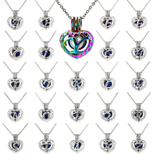 Moda DIY letra personalizada abierta colgante collares para mujer chica Arco Iris plata corazón collar regalos de joyería Declaración 2024 - compra barato