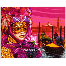 Diamond Embroidery Full Display sailboat mask woman Diamond Painting Square/Round Cross Stitch Mosaic 5D DIY Home Decor YG593 2024 - buy cheap