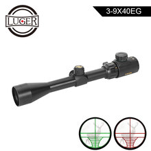 Luger 3-9x40 visão óptica caça escopo vermelho verde rangefinder iluminado rifle scope ao ar livre retículo vista pistola riflescope 2024 - compre barato