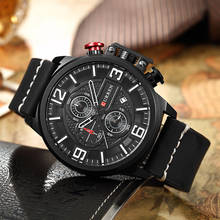 CURREN Men Quartz Watches Leather Sports Chronograph Wrist Watch Men's Army Military Waterproof Date Clock Relogio Masculino 2024 - buy cheap