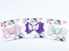 Boutique 3.5" 15pcs Fashion Glitter Unicorn Bowknot Hairpins Solid Angel Wing Bow Hair Clips Princess Hair Accessories Headwear 2024 - buy cheap
