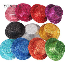 Free Shipping  5.2"(13Cm) 11 Color BLINGBLING Mini Top Fascinator Hats Party Hats Cute DIY Hair Accesspries 12Pieces/Lot MH008 2024 - buy cheap