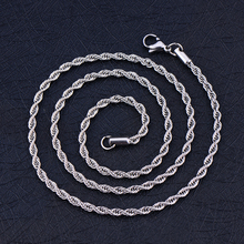 Hot Sale 4.8MM Stainless Steel Twisted Chain Necklace Fashion Rock Hip Hop Men's Jewelry Christmas Brothers Gift Length 50-70CM 2024 - buy cheap