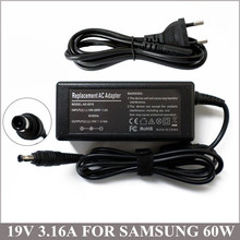 19V 3.16A 60W AC зарядное устройство-адаптер Portatil для Samsung-ноутбук-зарядное устройство RV515-A01 RV520-W01 Sens 630 820 Pro 680 2024 - купить недорого