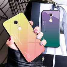 For Xiaomi Redmi 5 Plus Case Fashion Hard Toughened glass Gradient Protective Back Cover case For xiaomi redmi 5 5plus shell 2024 - buy cheap