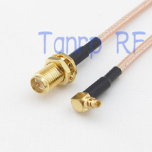 10pcs 6in MMCX male right angle to RP SMA female RF adapter connector 15CM Pigtail coaxial jumper cable RG316 extension cord 2024 - buy cheap