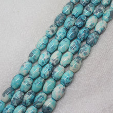 Mini ¡El pedido es de $7! 11x16mm azul cielo Multicolor nieve Jades piedras sarampión tambor de piedra Oval DIY suelta perlas 15" 2024 - compra barato