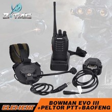 Z-Tactical Bowman Evo iii, гарнитура, радио, портативная рация, в стиле милитари, Kenwod, PTT набор 2024 - купить недорого